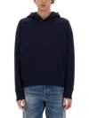Saint Laurent Men Hoodie In Blue
