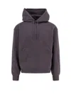 Saint Laurent Organic Cotton Sweatshirt With Frontal Logo Embroidery In Grey