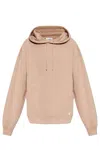 Saint Laurent Oversized Hoodie With Kangaroo Pocket And Ribbed Finish In Nude Rose