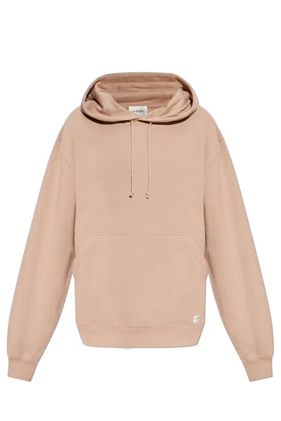 Saint Laurent Logo Hoodie In Brown