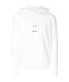 Saint Laurent Signature Logo Cropped Hooded Sweatshirt In White