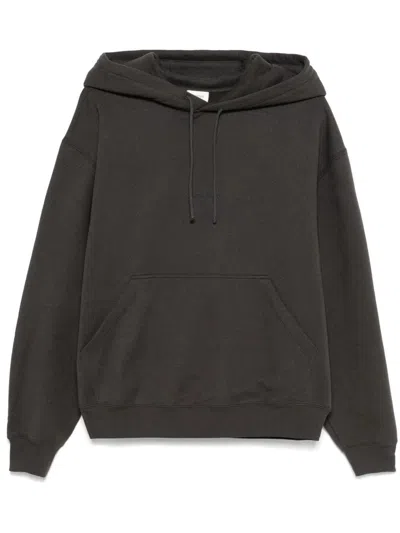 Saint Laurent Hoodie With Embroidered Logo In Gray