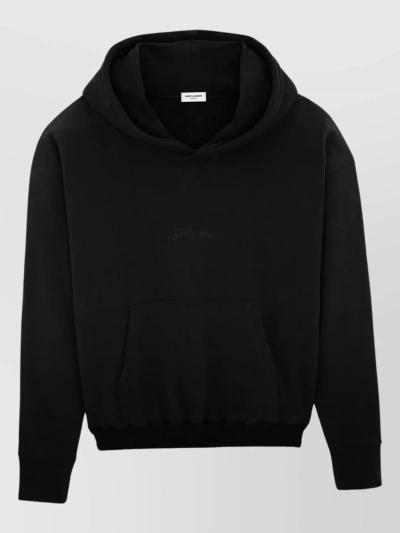 SAINT LAURENT HOODIE WITH FIXED HOOD AND KANGAROO POCKET