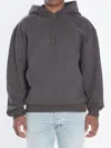 Saint Laurent Hoodie With Logo In Cotton In Gray