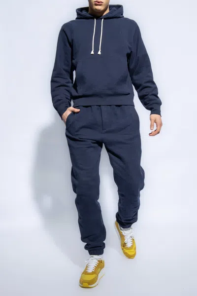 Saint Laurent Hoodie With Logo In Navy Blue