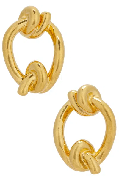 Saint Laurent Hoop Earrings In Or Laiton