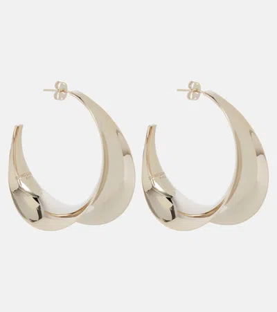 Saint Laurent Hoop Earrings In Pale Gold