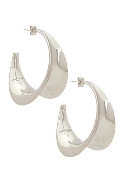 Saint Laurent Hoop Earrings In Metallic