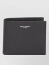 Saint Laurent Horizontal Wallet Bi Fold Texturized Calfskin In Black