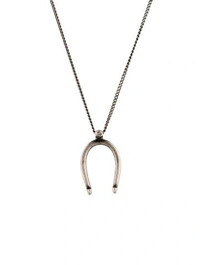 Pre-owned Saint Laurent Horseshoe Pendant Necklace, 19.5" In Multi