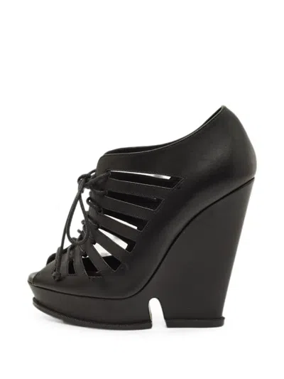 Pre-owned Saint Laurent Hortense Leather Ankle Boots In Black