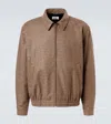 Saint Laurent Houndstooth Blouson In Brown