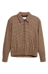 Saint Laurent Houndstooth Padded Jacket Jackets Brown In Brown