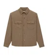 Saint Laurent Overshirt In Puppy Tooth In Brown