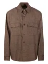 Saint Laurent Houndstooth-pattern Shirt In Brown