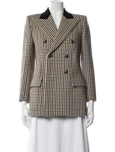 Pre-owned Saint Laurent Houndstooth Print Blazer In Multi
