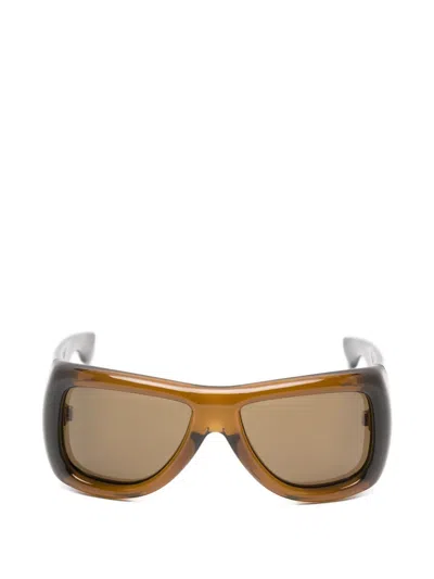 Saint Laurent Howl Brown Sunglasses In Gold