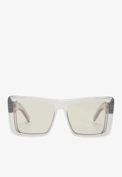 Saint Laurent Howl Oversized Square Sunglasses In Transparent