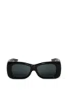Saint Laurent Howl Rectangle-frame Sunglasses In Black