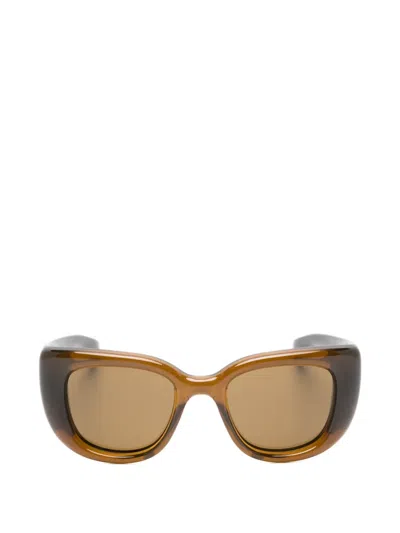 Saint Laurent Howl Rectangle-frame Sunglasses In Brown