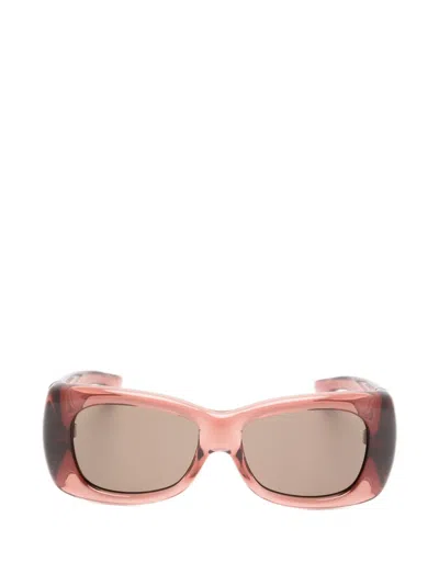 Saint Laurent Howl Rectangle-frame Sunglasses In Brown