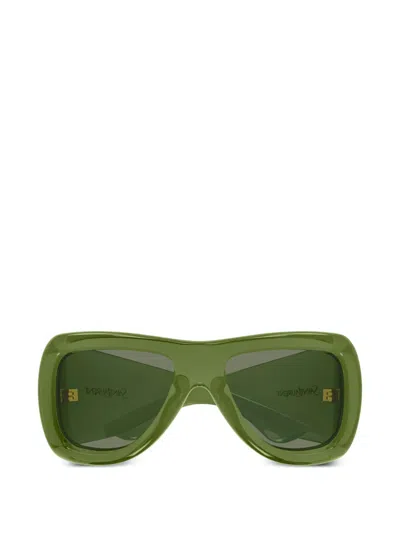 Saint Laurent Howl Rectangle-frame Sunglasses In Green