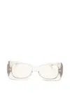 Saint Laurent Howl Rectangle-frame Sunglasses In Metallic