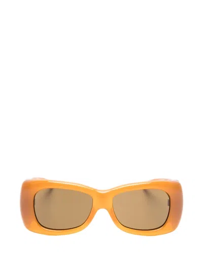 Saint Laurent Howl Rectangle-frame Sunglasses In Yellow