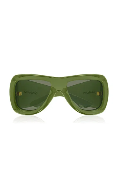 Saint Laurent Howl Square-framed Acetate Sunglasses In Green