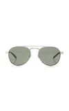 Saint Laurent Hyper Rimlock Aviator Sunglasses In Neutral