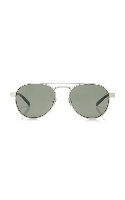 Saint Laurent Hyper Rimlock Aviator Sunglasses In Neutral