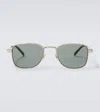 Saint Laurent Hyper Rimlock Rectangular Sunglasses In Gold