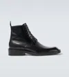 Saint Laurent Ian Leather Lace-up Boots In Black