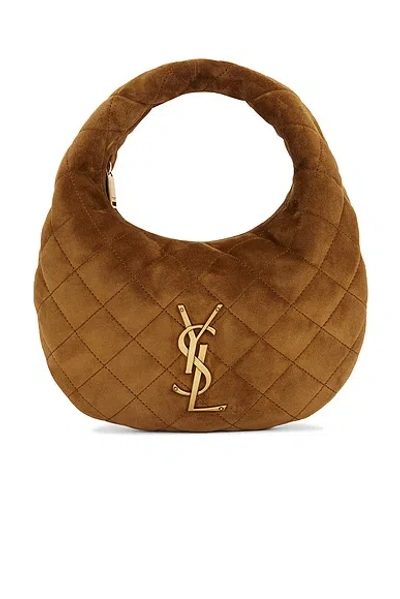 Saint Laurent Brown Suede Icarino Shoulder Bag Orangecaramelcogn Borse A Mano