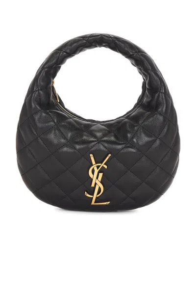 Saint Laurent Icare Cassandre Baby Hobo Bag In Nero