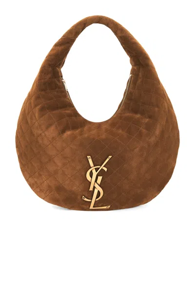 Saint Laurent Icare Hobo Shoulder Bag In Brown