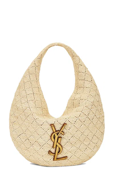 Saint Laurent Icare Hobo Bag In Neutral