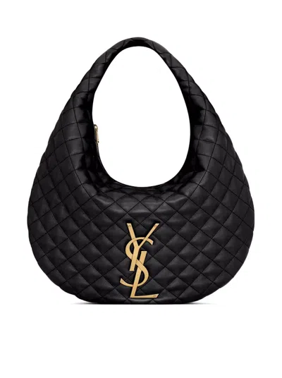Saint Laurent Icare Hobo In Quilted Nappa In Black