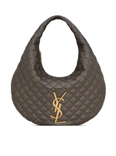 Saint Laurent Icare Hobo In Quilted Nappa In Nude
