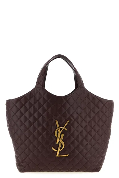 Saint Laurent 'icare' Maxi Shopping Bag In Burgundy