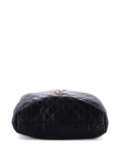 Pre-owned Saint Laurent Icare Shopping Quilted Leather Maxi Tote Bag In Black
