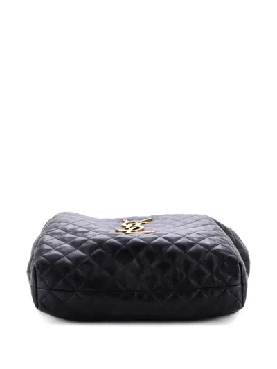 Pre-owned Saint Laurent Icare Shopping Quilted Leather Maxi Tote Bag In Black