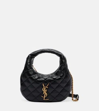 Saint Laurent Icarino Mini Leather Top-handle Bag In Black
