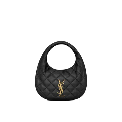 Saint Laurent Icarino Quilted Handbag In Black