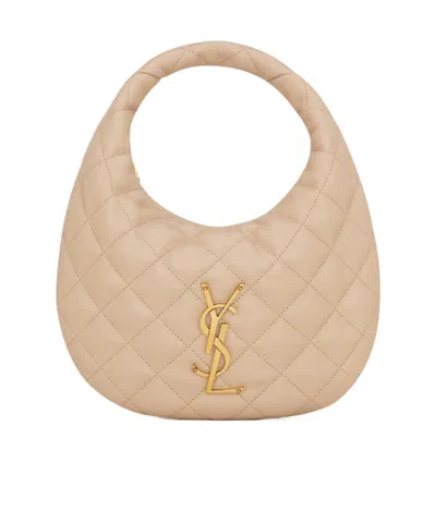 Saint Laurent Icarino Quilted Nappa Leather Handbag In Neutral