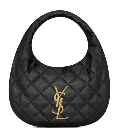 Saint Laurent Icarino Quilted Top-handle Bag In Black