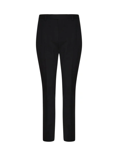 Saint Laurent Iconic Le Low-waisted Wool Tuxedo Trousers In Black