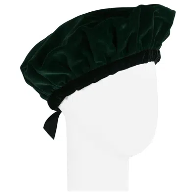 Pre-owned Saint Laurent Iconic Yves  Velvet Beret In Gray