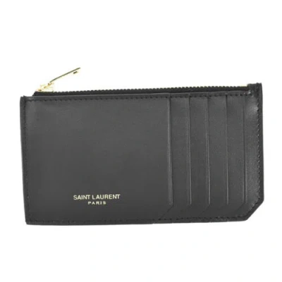 Pre-owned Saint Laurent Id Wallet Ysl Credit Card Hold 631992 Nero 1000 In Bk/nero/1000