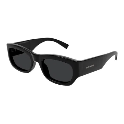 Saint Laurent Black Rectangular Unisex Sunglasses Sl 809 001 55